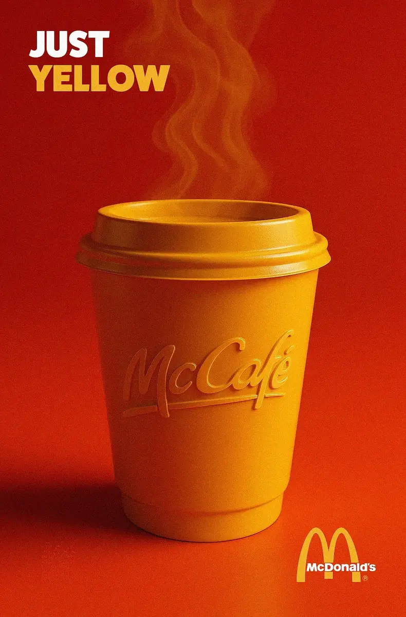 McDonald's Just Yellow coffee campaign image