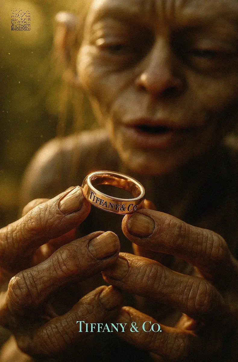 Tiffany and Co campaign image with a gold ring